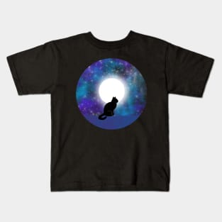 Black Cat Silhouette Kids T-Shirt